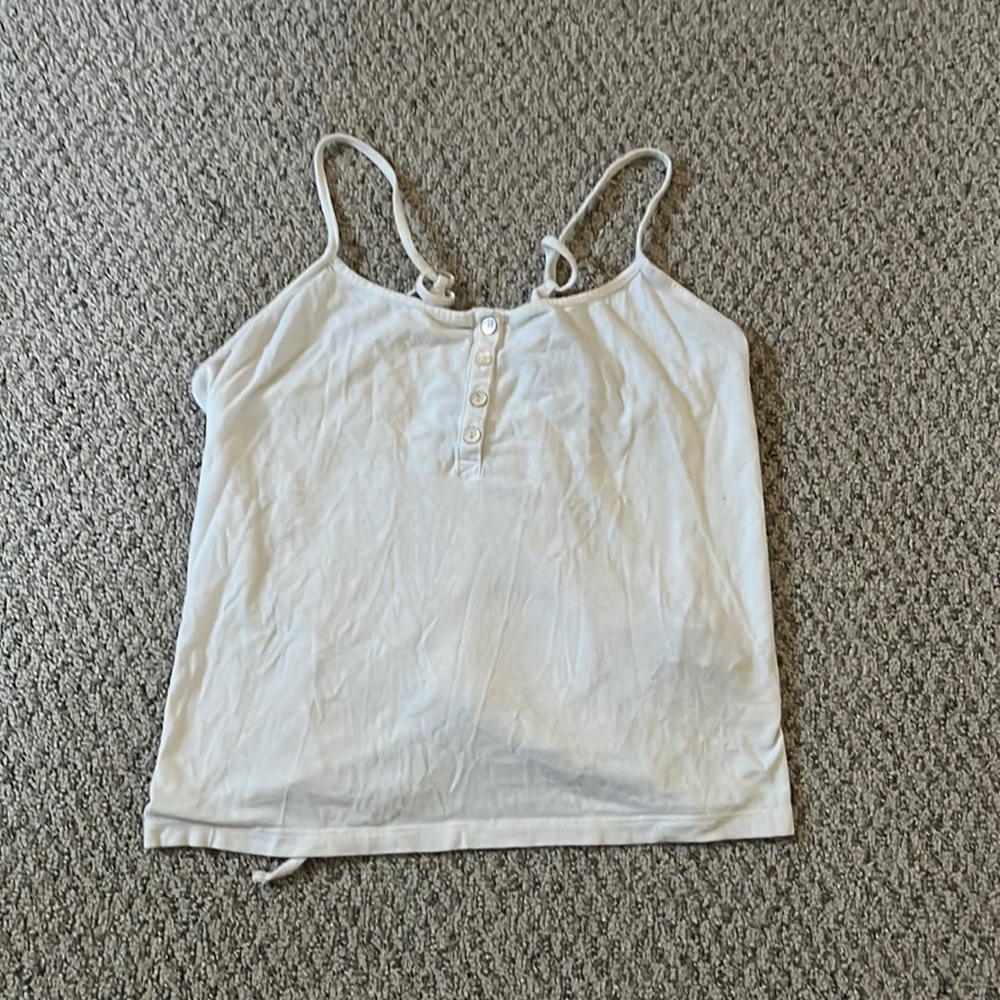 White buttoned crop top